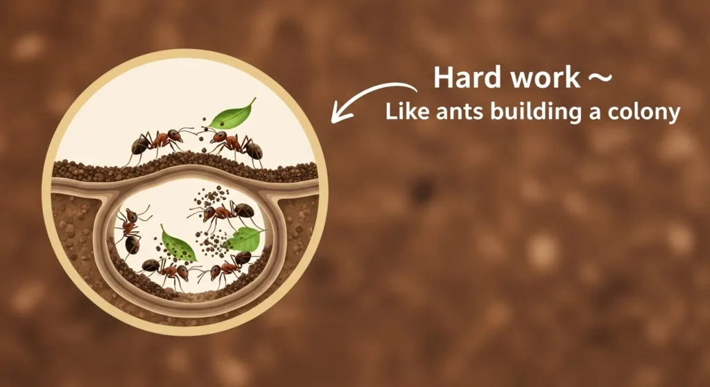 Like a team pulling a rope