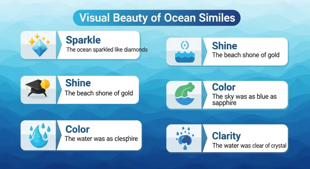 The ocean sparkled like diamonds