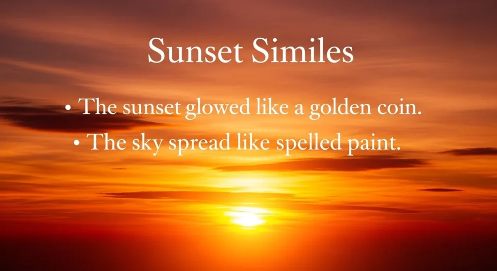 The sunset glowed like a golden coin